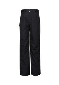 Pantaloni da sci neri con design a gamba dritta, realizzati in materiale impermeabile, dotati di due tasche laterali e chiusura con bottone in vita.