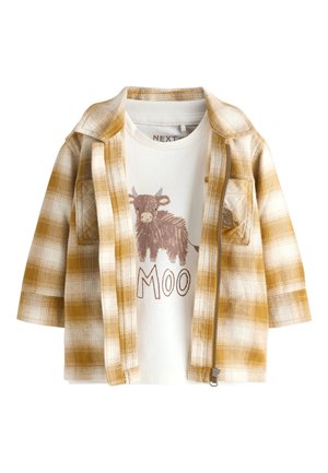 Next REGULAR FIT SET - Hemd - yellow check zip thru