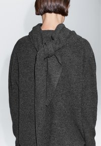 Massimo Dutti BUTTONED LONG SLEEVE WITH SCARF - Cardigan - dark grey