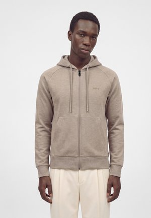 BOSS, SAGGY - Суитшърт с цип - light pastel brown