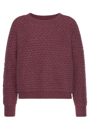 RUNDHALS - Strickpullover - aubergine