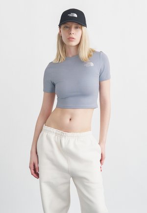 ESSENTIAL CROPPED SLIM SHORT SLEEVE TEE - T-shirt basic - frost grey