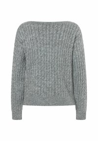 More & More MIT ZOPFMUSTER - Strickpullover - grau meliert