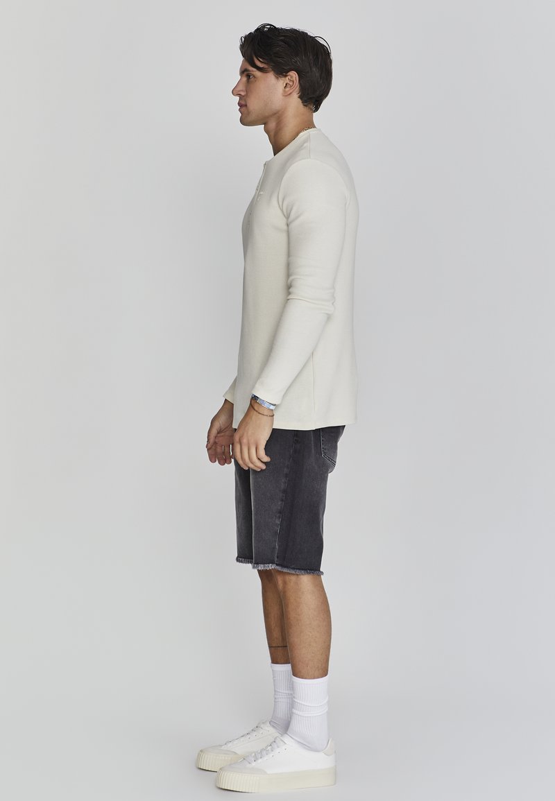 PrinStory Henley T-Shirt Uomo Manica Lunga: Maglia Casual Morbida In Poliestere-Rayon-Elastan, Colore Unico