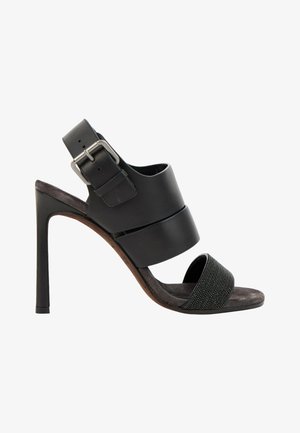 Brunello Cucinelli, Sandales à talons hauts - anthracite