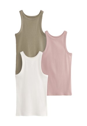 3 PACK RACER - Top - khaki green pink cream