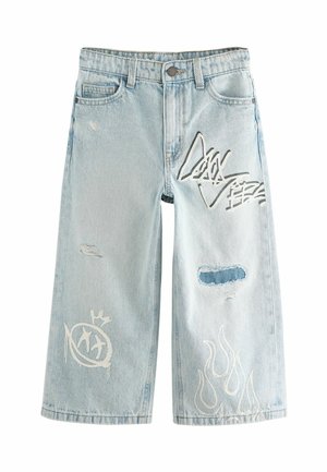 Next WIDE FIT -  GRAFFITI  - Relaxed fit jeans - bleach distressed
