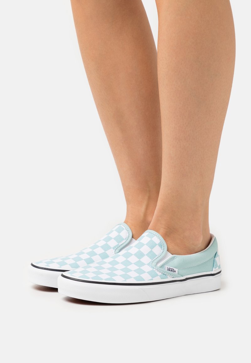 vans slip on bleu damier