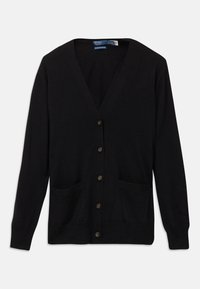 V-NECK CARDIGAN SWEATER - Adīta jaka - polo black