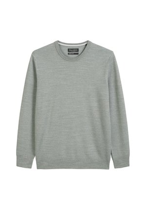 Maglione a maniche lunghe grigio chiaro con collo girocollo, polsini e orlo a costine, realizzato in cotone biologico da Marc O'Polo.
