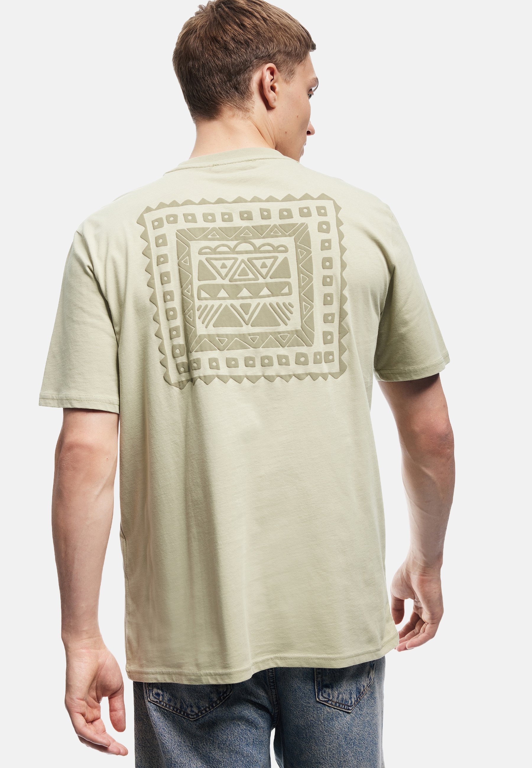 TU Boys Grey Geometric 100% Cotton Basic T-Shirt Size 9 Years