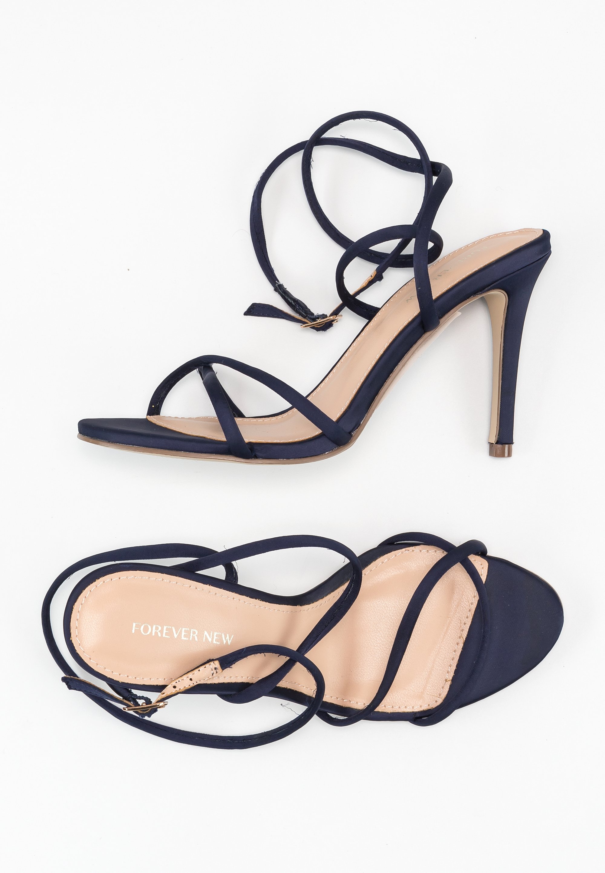 NINE WEST Rokke Sandali Con Tacco Donna - Denim Blu Scuro 400, Tacco 6,8 Cm, Punta Quadrata - 3