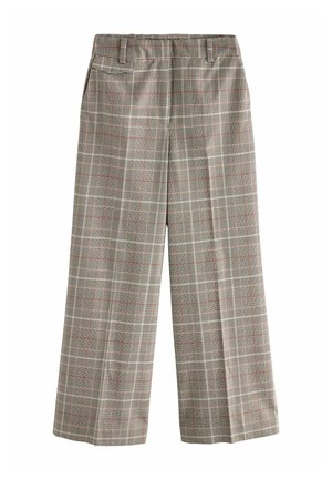 REGULAR FIT - CHECKED WIDE LEG - Pantaloni - brown