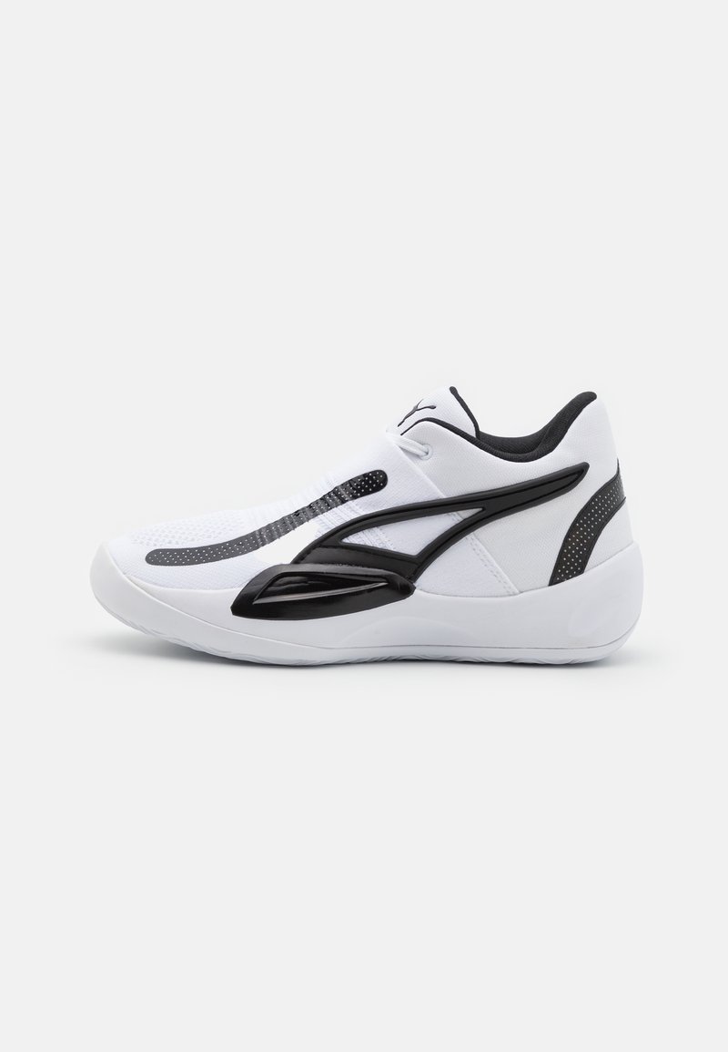 puma black white shoes