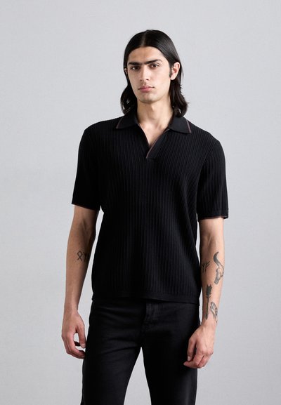 rag & bone HARBOR JOHNNY COLLAR - Poloshirt - black