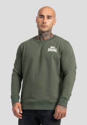 Lonsdale RUNDHALS SCHMALE PASSFORM LONGRIDGE - Sportinis megztinis - olive/white