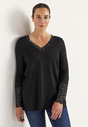 WITH LACE DETAILS - Bluse - black