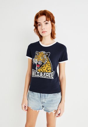 Noisy May NMKATINKA COLLEGE TEE - T-shirts print - navy blazer