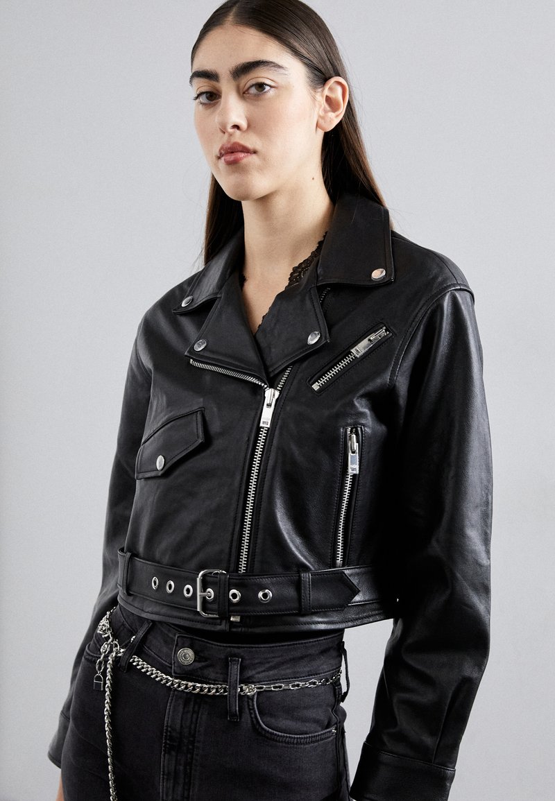 maje BESLEY Leather jacket noir black
