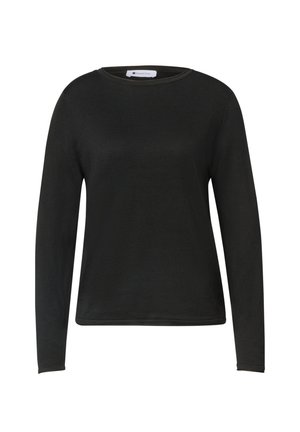 Street One, PULLOVER MIT RUNDHALS UND ROLLKANTEN - Pullover - black