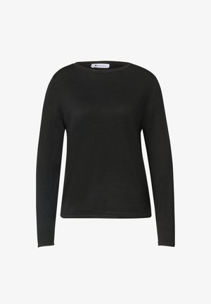 Street One, PULLOVER MIT RUNDHALS UND ROLLKANTEN - Pullover - black