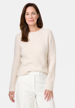 LANGARM RUNDHALS MIT ANTEIL - Strickpullover - cream melange