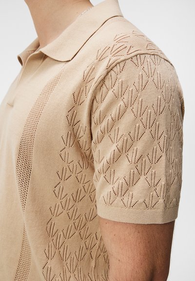 J.LINDEBERG RINGO OPEN COLLAR - Polokošeľa - safari beige