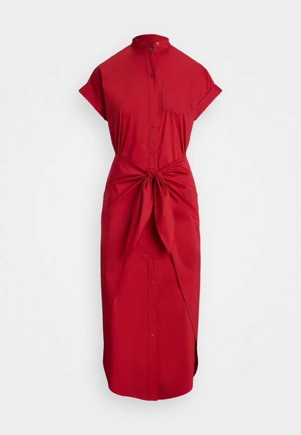 Tie Front Cotton Blend Shirtdress - Shirt dress3