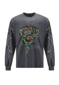 Ed Hardy PANTHER SNAKE BATTLET - Maglietta a manica lunga - charcoal