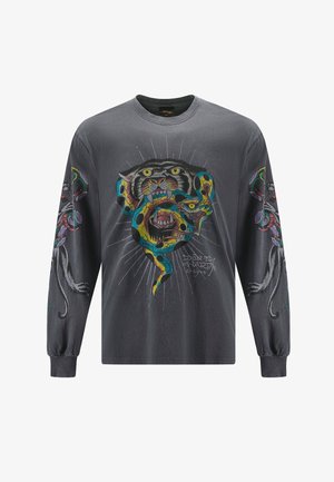 Ed Hardy PANTHER SNAKE BATTLET - Camiseta de manga larga - charcoal