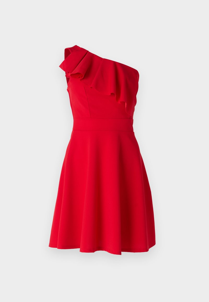 WAL G PETITE MAXINE RUFFLE SKATER - Robe en jersey - red/rouge - ZALANDO.FR