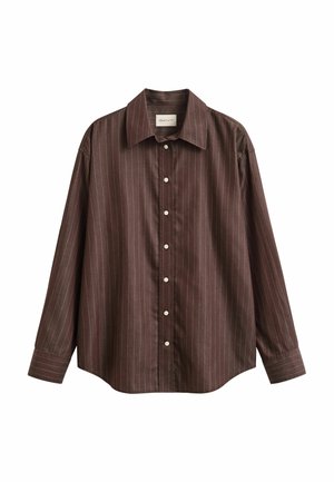 GANT, GANT RELAXED STRIPED POPLIN SHIRT - Overhemdblouse - deep brown