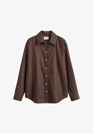 GANT, GANT RELAXED STRIPED POPLIN SHIRT - Hemdbluse - deep brown