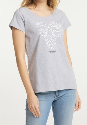 T-shirt imprimé - mottled light grey