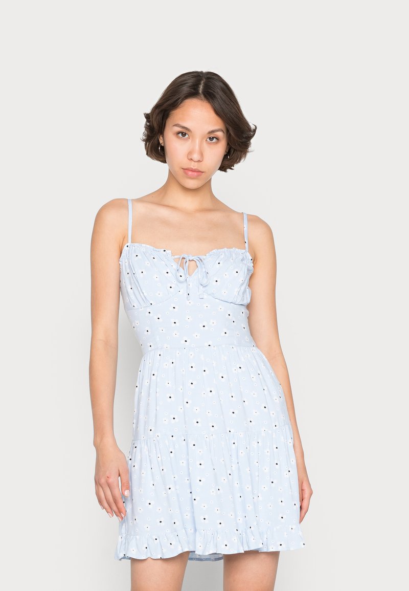 Hollister Co. BARE RUCHED BUST DRESS  - Vestido de dia - blue