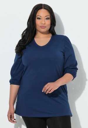 Ulla Popken BALLOON SLEEVE KNIT TUNIC - Langærmet T-shirt - ink blue