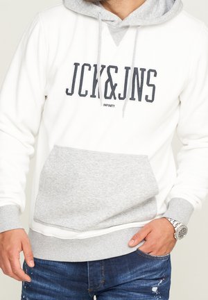 Jack & Jones Felpa con cappuccio - white