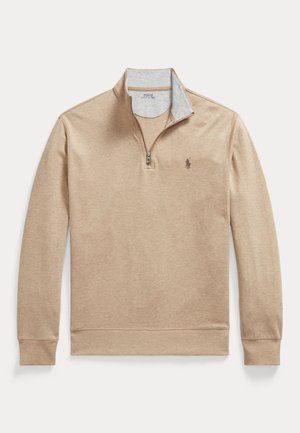 Polo Ralph Lauren, LUXURY JERSEY QUARTER-ZIP PULLOVER - Sudadera - warm brown heather