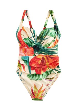 Next REGULAR FIT - F-K UNDERWIRED TUMMY CONTROL SWIMSUIT . - Badeanzug - red tropical