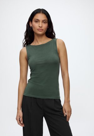 GAP, V FALL BOATNECK TANK - Débardeur - black grass