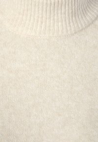 Cremfarbener Rollkragenpullover mit einem weichen, strukturierten Strick. Verfügt über einen gerippten Kragen und ein nahtloses Körperdesign.