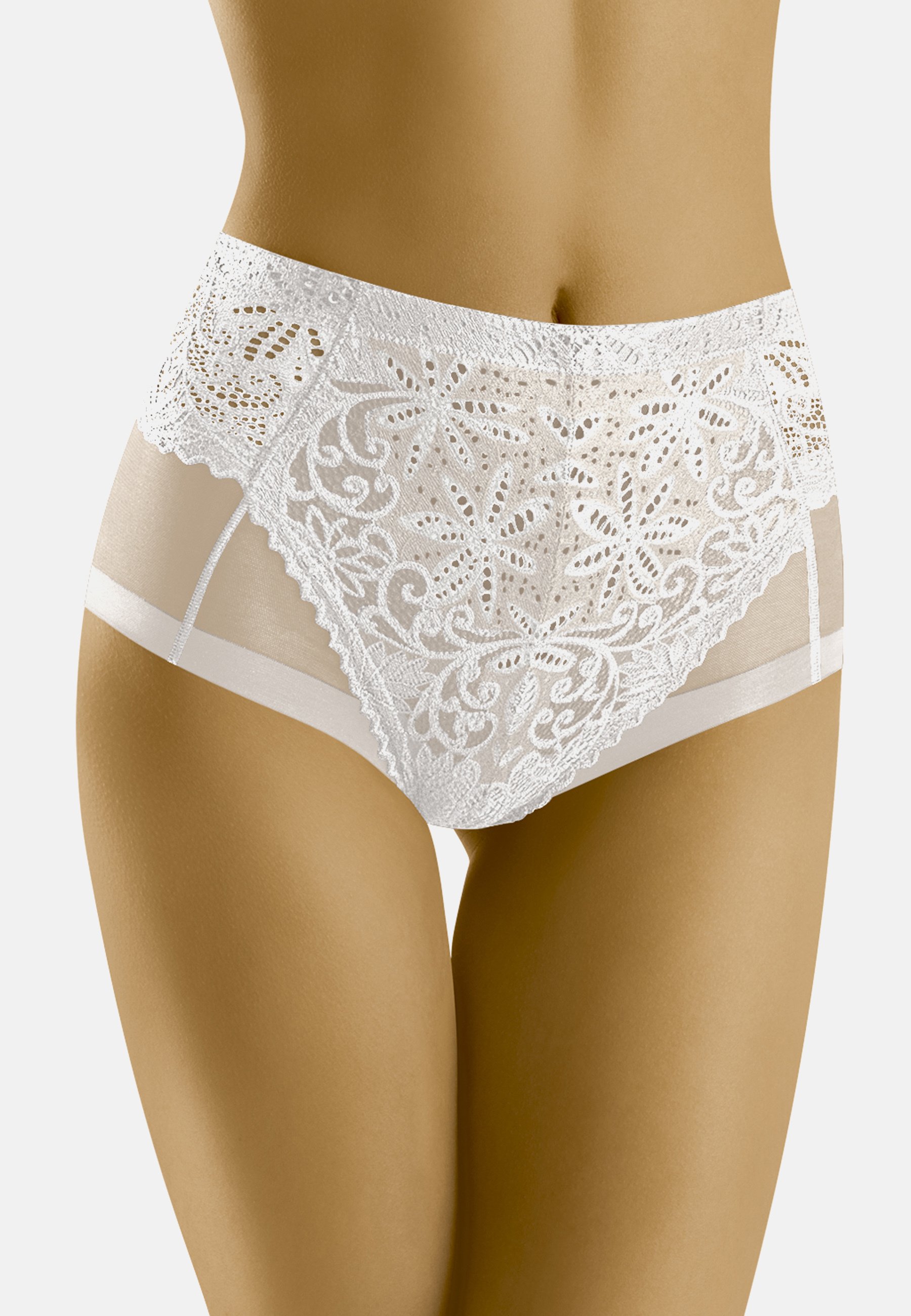 Wolbar Donna Mini Slip Invisibile WB68 - Senza Cuciture, Ricamo Floreale, Morbido E Traspirante, Prodotto In EU (Bianco)