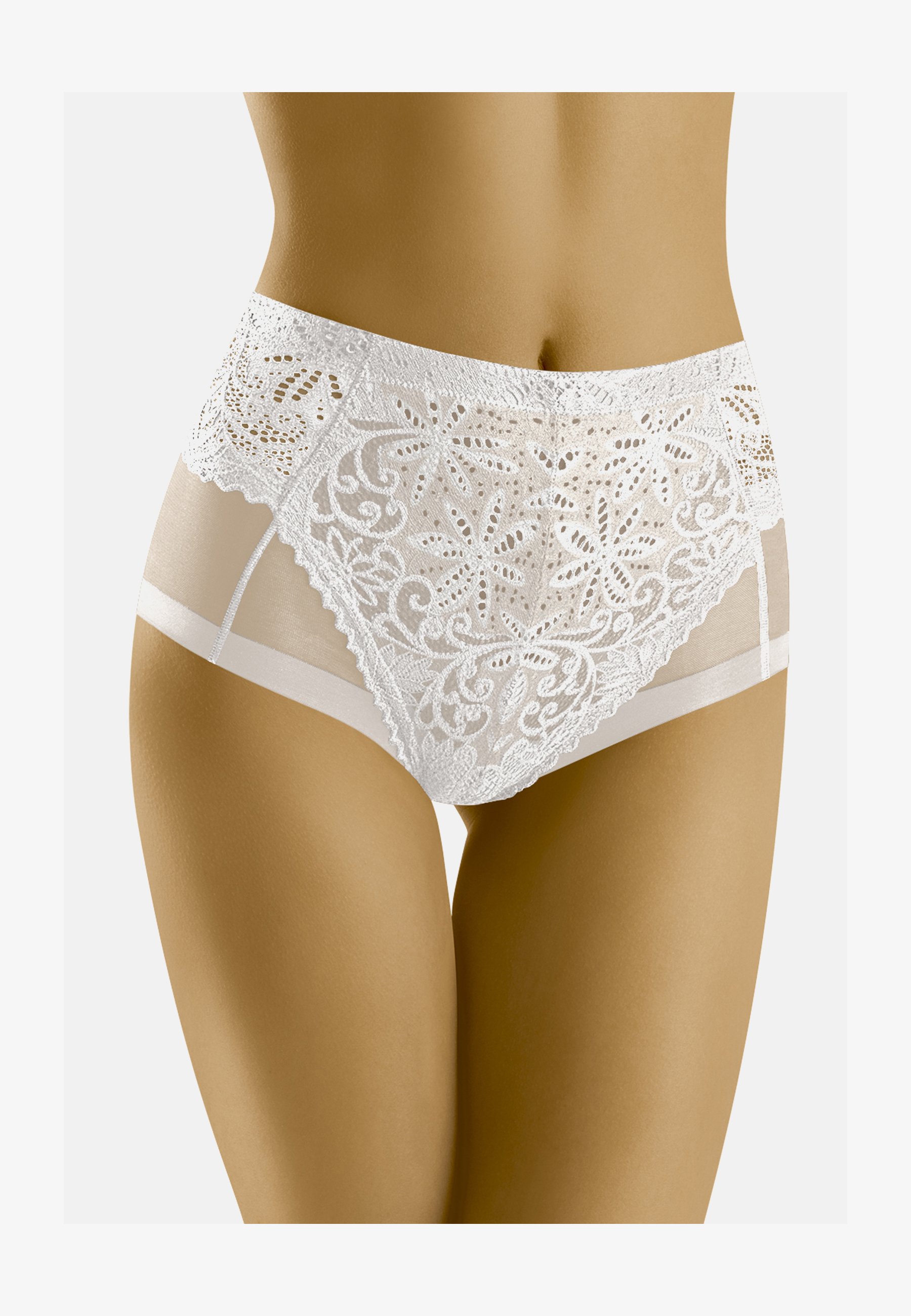 Wolbar Donna Mini Slip Invisibile WB68 - Senza Cuciture, Ricamo Floreale, Morbido E Traspirante, Prodotto In EU (Bianco)