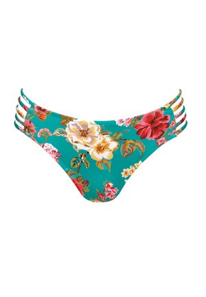 Feba Swimwear Dół od bikini - zielone w kwiaty klasyczne