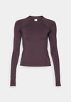 SEAMLESS MOCK NECK LONG SLEEVE TOP - Maglietta a manica lunga - deep plum