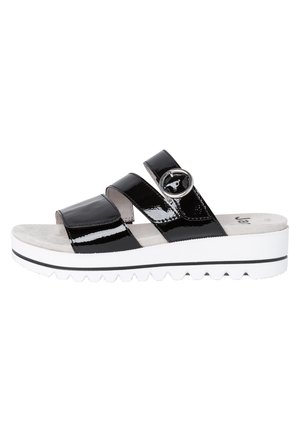 Mules Pour Femmes S.Oliver - Modèle 5-27262-44 - Cuir - Talon Compensé 4 Cm - Semelle Intérieure Molletonnée Soft Foam - Couleurs Bleu Marine, Fuchsia, Blanc