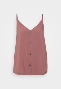 ONLNELLY LIFE BUTTON SINGLET SOLID  - Top - rose brown