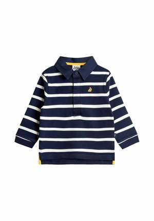 Tamsiai mėlynos ir baltos juostelėmis ilgomis rankovėmis polo marškiniai su apykakle ir geltonu akcentu apačioje. Savybė - mažas jachtos logotipas ant krūtinės.