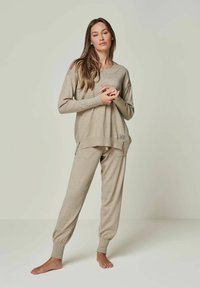 YOU LOOK PERFECT BELLA - MERINO LONG SLEEVE SWEATER WITH ROUND NECK - Strickpullover - taupe