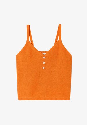 Promod, CROP TOP EN MAILLE RAYÉE - Débardeur - orange